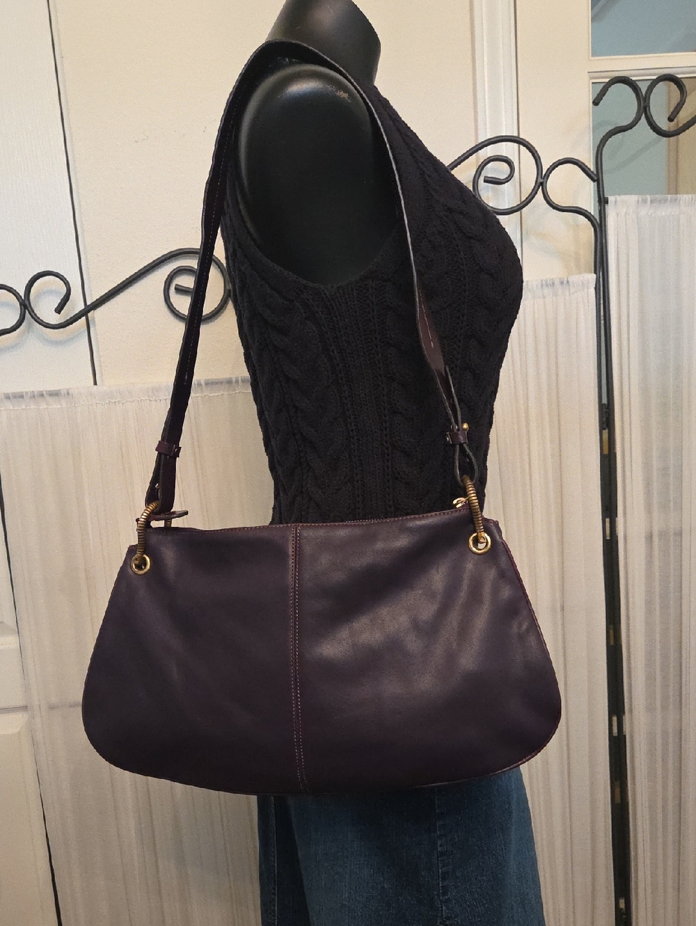 Maxx New York Plum Leather Hobo Bag!